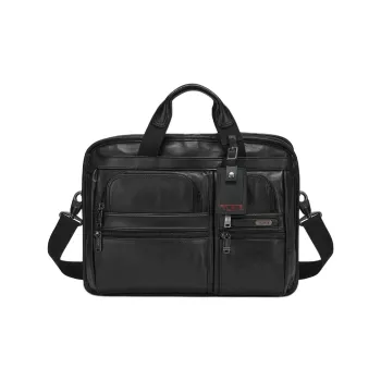 TUMI Cow Leather One Shoulder Crossbody Portable Briefcase Medium Size Men's Black