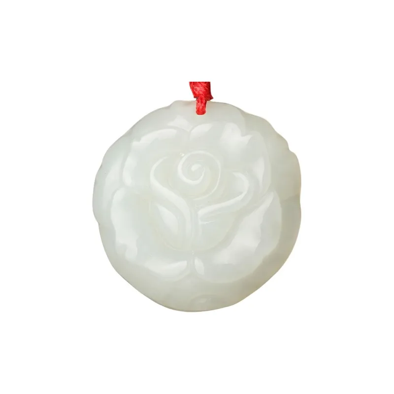WANYUHUN Hetian Jade Pendants White Jade Unisex-0