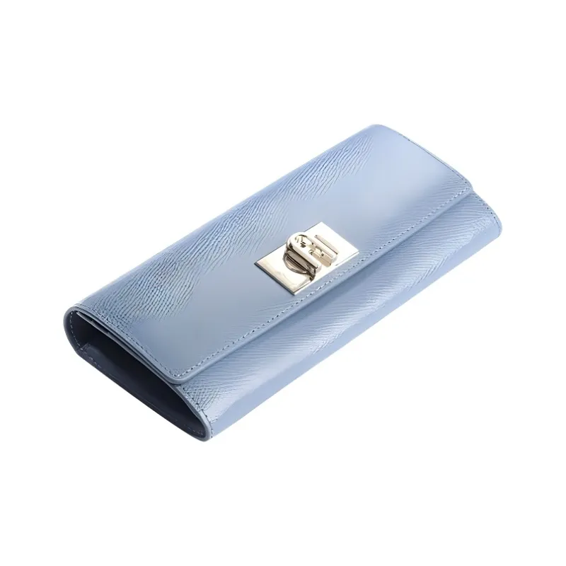 Furla 1927 Collection Grain Leather Wallet Women's Blue-3