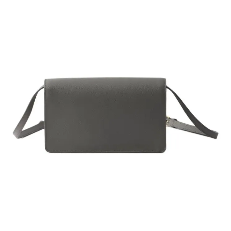PRADA Saffiano Cow Leather Crossbody Bag, Shoulder Bag Mini Women's Slate Gray-2