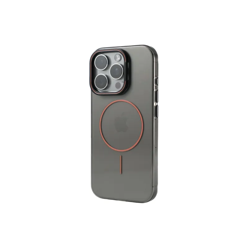 DEPA PC Material Transparent Durable Yellow Lens Stands Magnetic Phone Cases Applies To Apple 14 Minimalist-1
