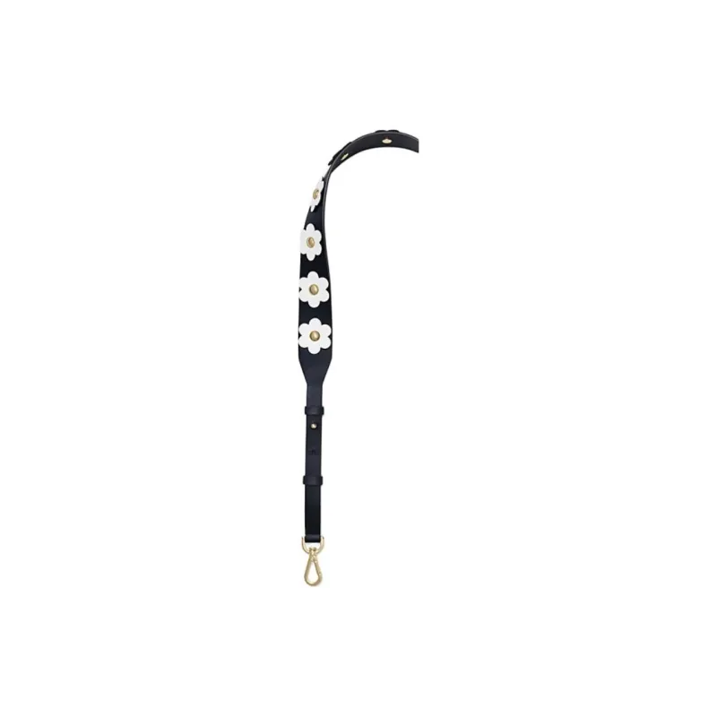 MICHAEL KORS Leather Shoulder Strap Bag Straps Women's Black & White-2