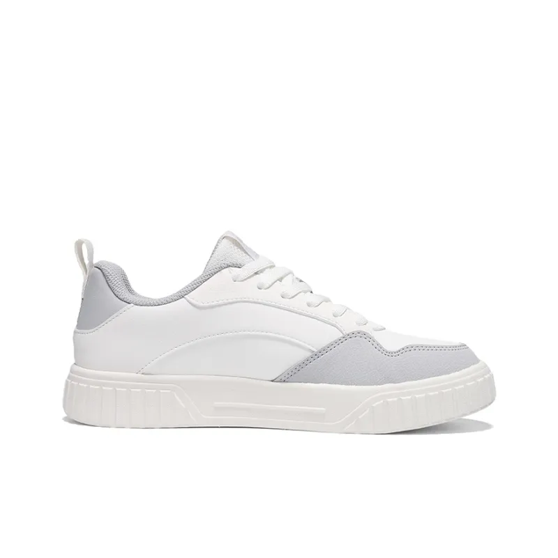 Erke Abrasion Resistant, Lightweight, And Breathable Low Top Skateboard Shoes Women's Microcrystal White Mist Gray-1