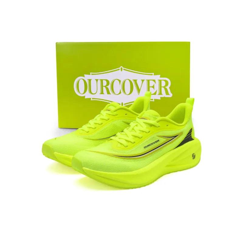 OURCOVER Low Top Running Shoes Unisex Neon Green-2
