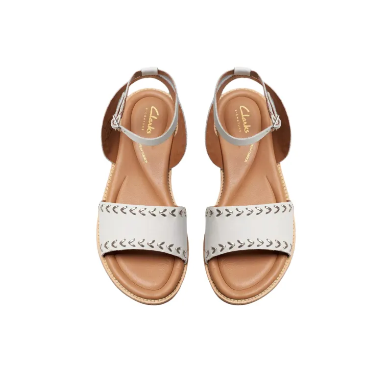 Clarks Maritime May One Strap Sandals Women's White-2