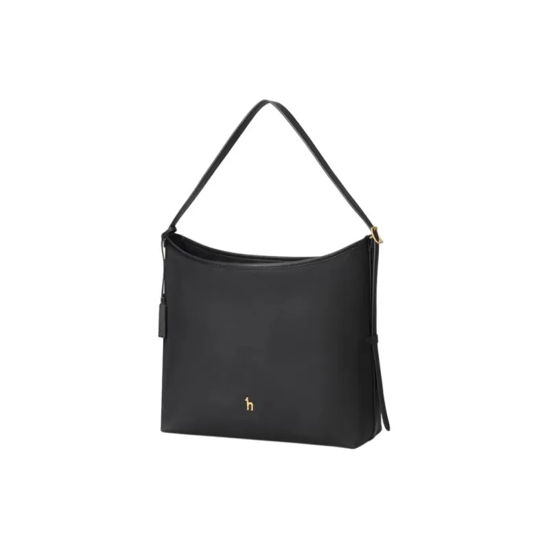 HAZZYS Fabric Hobo Shoulder Bag Medium Size Women's Navy Blue/Black/Beige-4