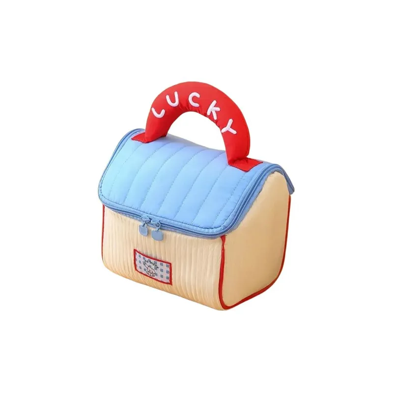 MITIANTU Cute House Portable Makeup Bag Storage Cosmetics Storage Bag Large Capacity Skincare Portable Makeup Bag-0
