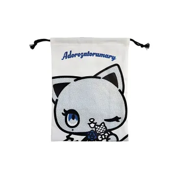 Sanrio Cotton Drawstring Bag Travel Storage Bag Unisex Blue & White