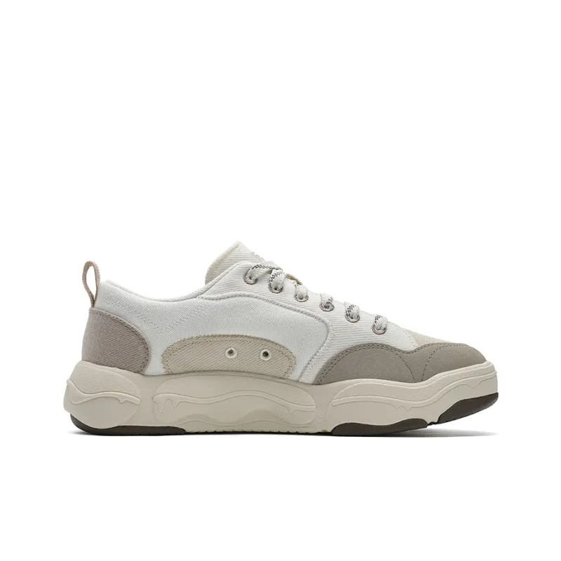 FILA BURGER Hamburger Shoes Wear resistant And Lightweight Low Top Canvas Shoes Men's White Yellow-1