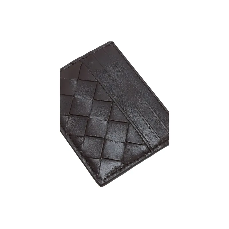 Bottega Veneta Intrecciato Sheepskin Card Holder Unisex Cream-4