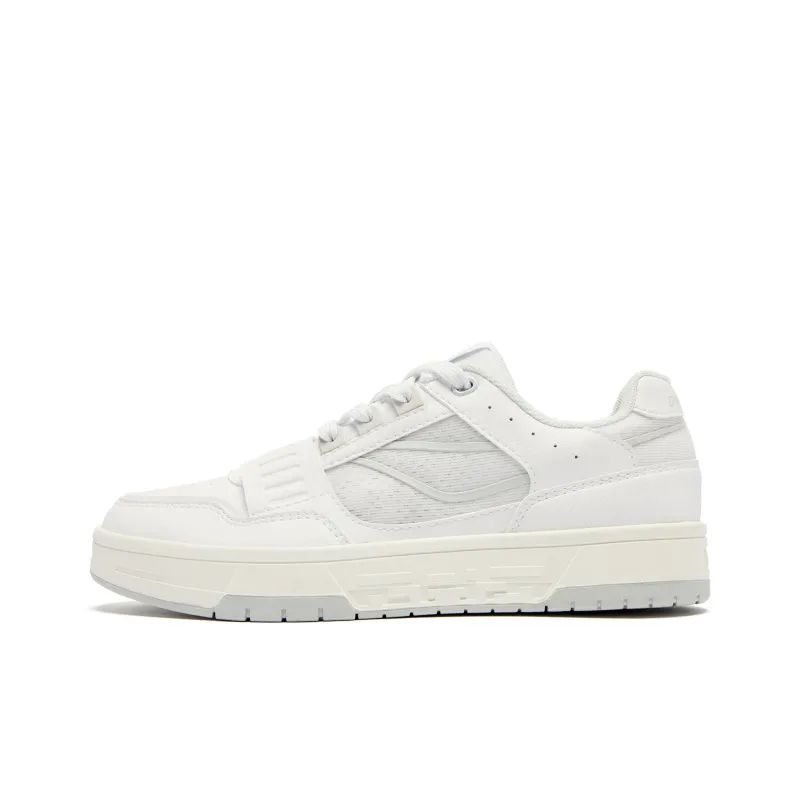 QIAODAN Dry Anti Slip Wear Resistant Low Top Skateboard Shoes Women's Jordan White Gray Silver-0