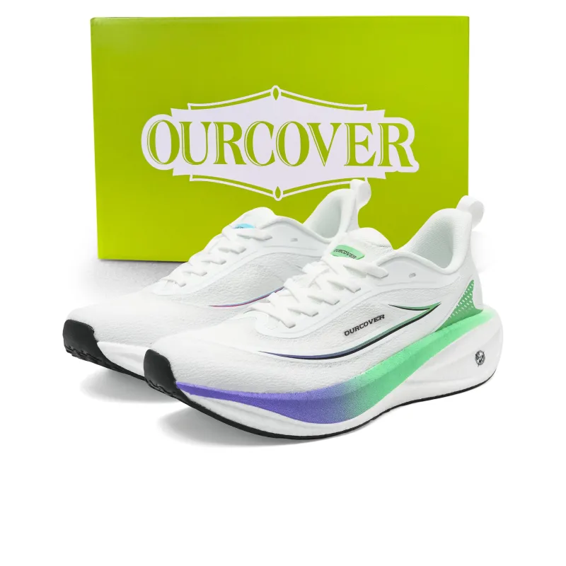 OURCOVER ETPU Sole Running Shoes Unisex Blue Green Mismatched-2