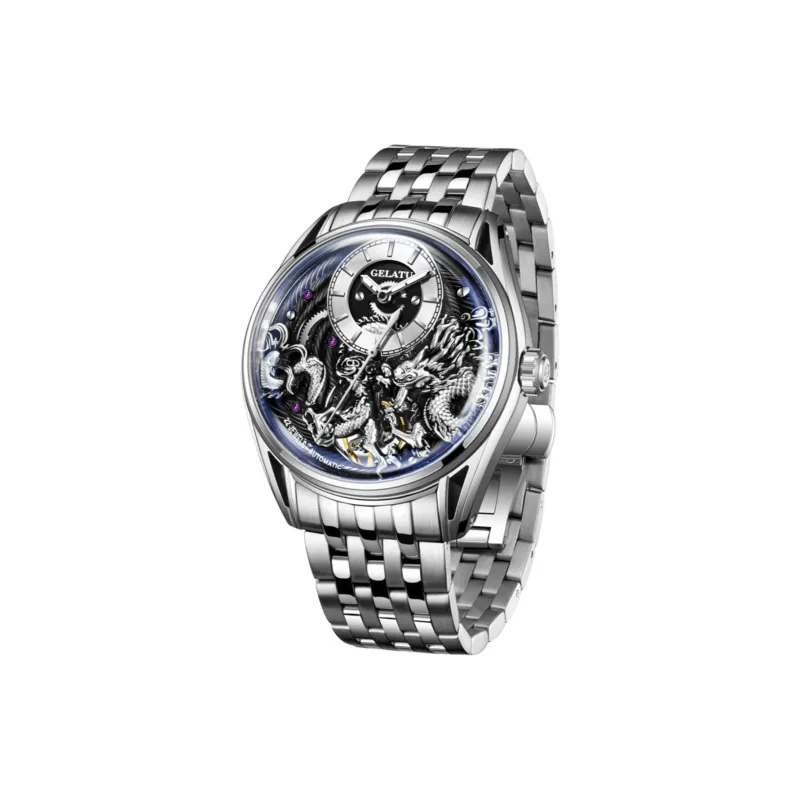 GELATU Automatic Mechanical Movement Watch Men's Watches Black Dial-0