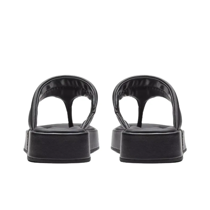 Clarks Rubber Sole Abrasion Resistant Flip Flops Women's Black-4