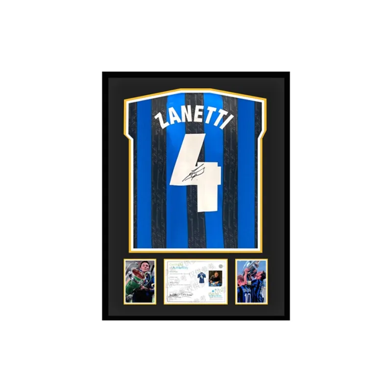 Three For Inter Milan Jersey Exquisite Mounting, Outer Frame Approx. 65x85cm-0