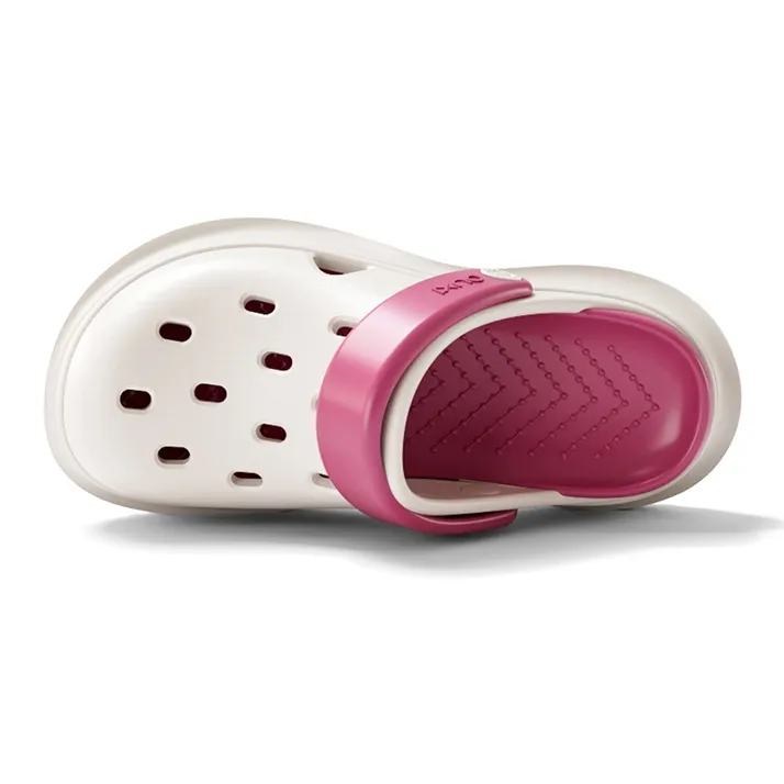 POSEE Lightweight Fashion Home Slippers Unisex, White+Raspberry-4