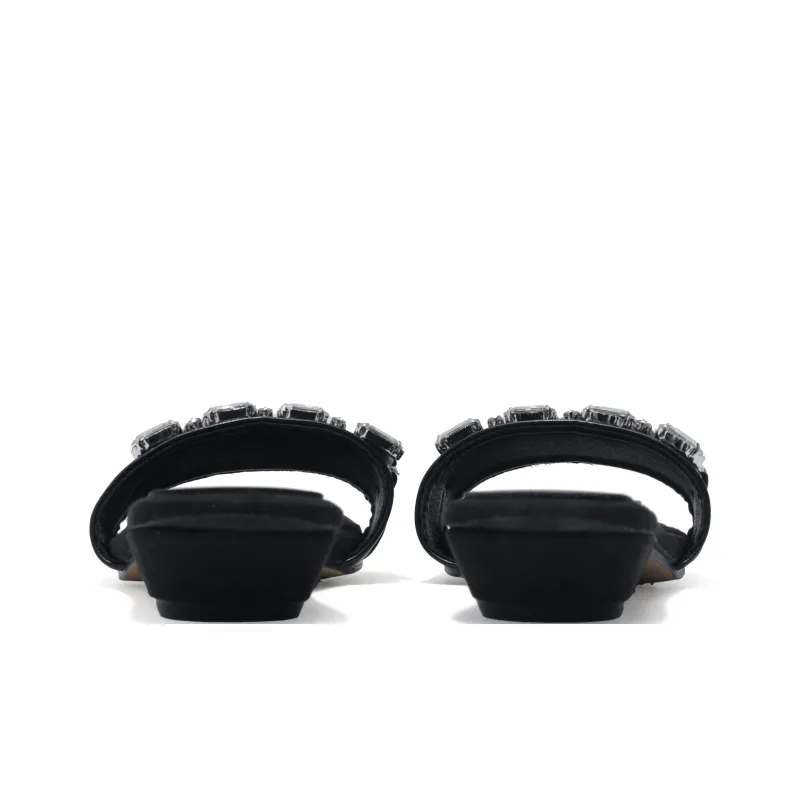 Be Good Rubber Metal Rhinestone Abrasion Resistant Slide Slippers Women's-3