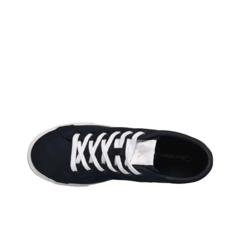 CKJ CALVIN KLEIN JEANS Mid Top Canvas Shoes Men's Black-3