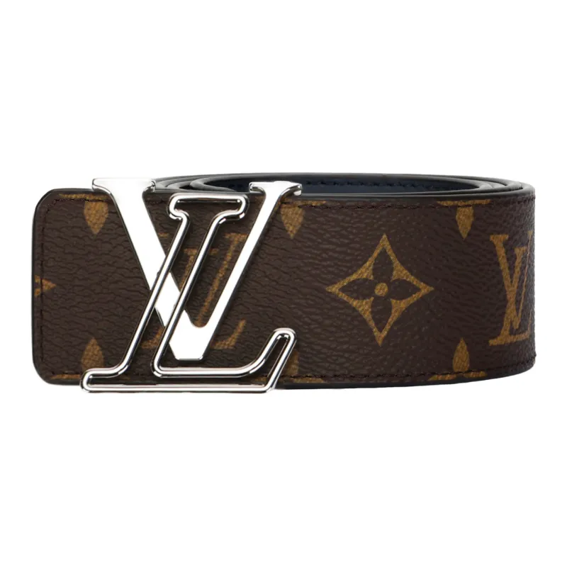 LOUIS VUITTON Cow Leather Belts Men's Brown Width 4cm-0