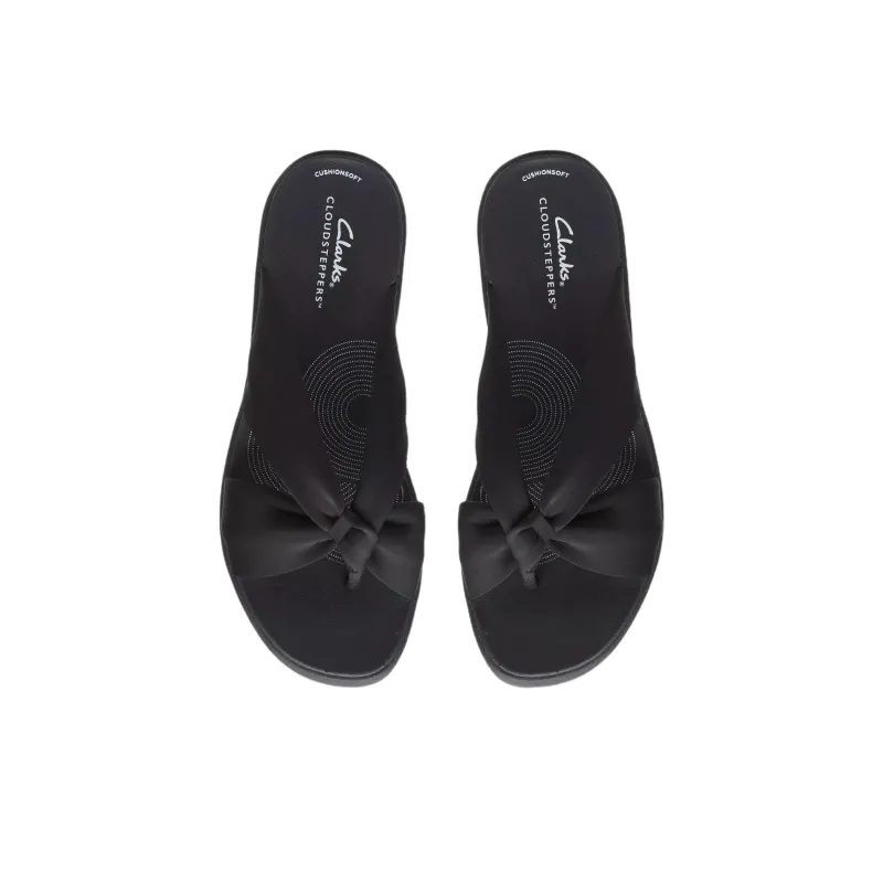 Clarks Rubber Sole Abrasion Resistant Flip Flops Women's Black-3