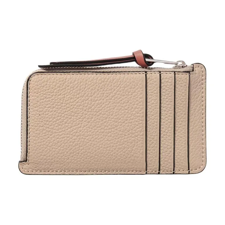 LOEWE Calfskin Card Holder Women's Beige-1