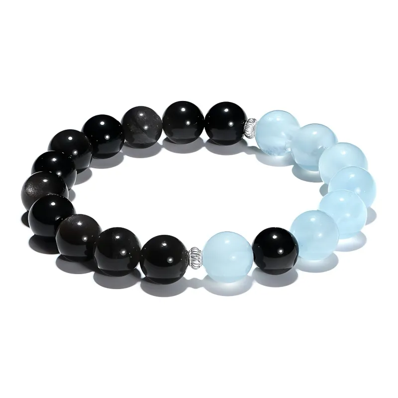 PUTUOSHANWENCHUANG Obsidian Bracelets Unisex-0