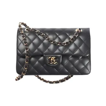 CHANEL Classic Flap CF Lambskin Shoulder Bag, Crossbody Bag Trumpets Women's Black