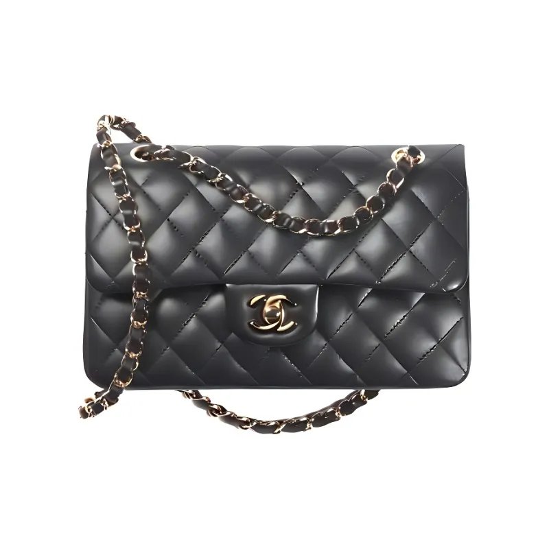 CHANEL Classic Flap CF Lambskin Shoulder Bag, Crossbody Bag Trumpets Women's Black-0