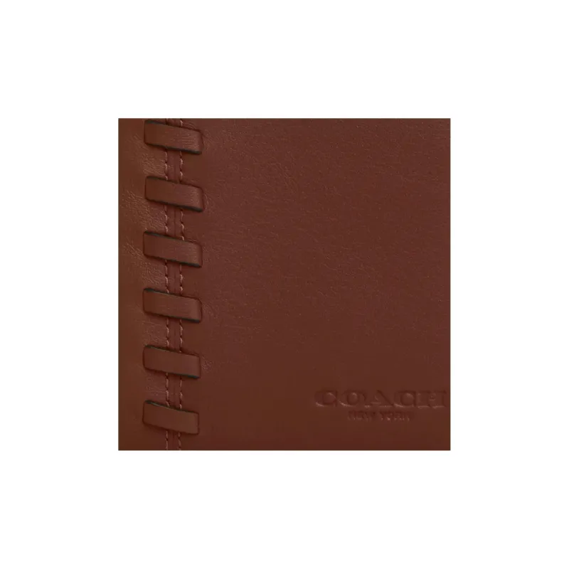 COACH Cow Leather Card Holder Passport Holder Mini Men's Bronze With Saddle-2