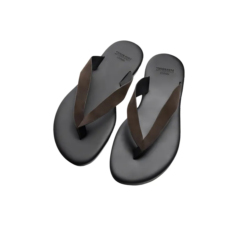 ZARA LIMITED EDITION Flip Flops Men's Black Brown-2