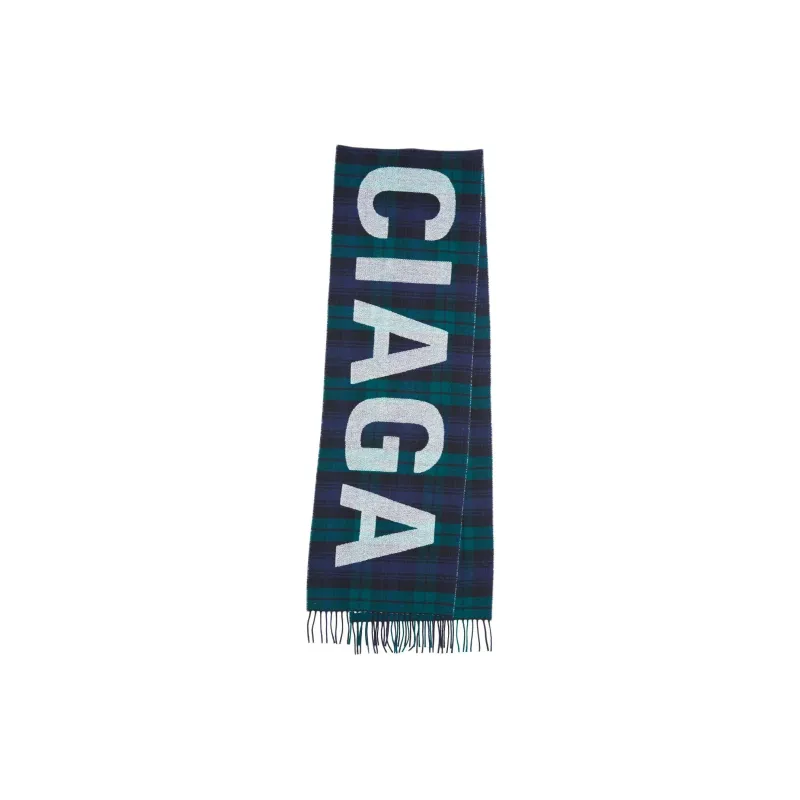 Balenciaga Wool Knit Scarves Unisex Green-1