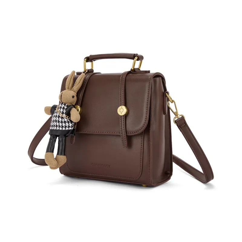 CORALDAISY Synthetic Leather Backpack Handbag, Shoulder Bag Women's Coffee-0