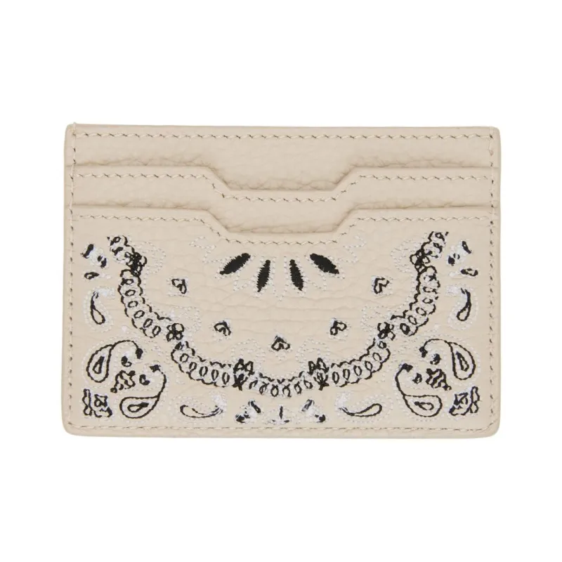AMIRI Cow Leather Card Holder Men's Beige-1