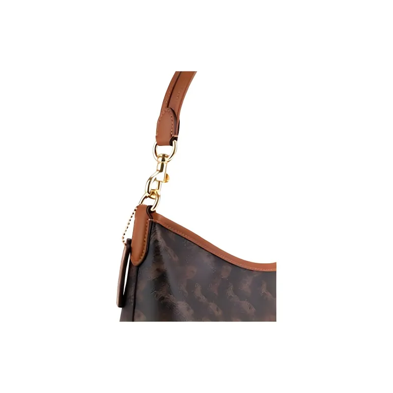 COACH LAUREL Canvas With Leather Shoulder Bag Tubas Women's Brown-3