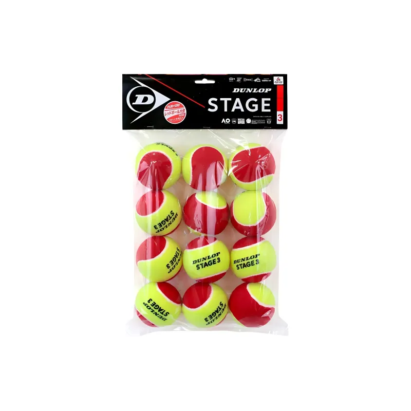 DUNLOP STAGE 3 RED Tennis Balls Training Ball Red Yellow-0