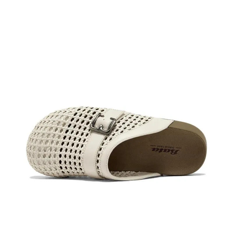 BATA Rubber Sole Quiet Closed Toe Slippers Women's Ecru-2