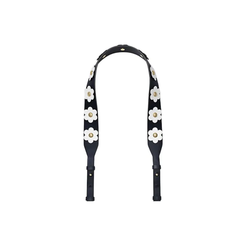 MICHAEL KORS Leather Shoulder Strap Bag Straps Women's Black & White-1