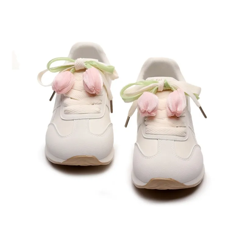 Feiyue Girly Heart Series Abrasion Resistant Lightweight Height Increasing Low Top Casual Shoes Women's Beige-4
