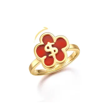 FANCI S925 Sterling Silver With Red Agate Rings Unisex