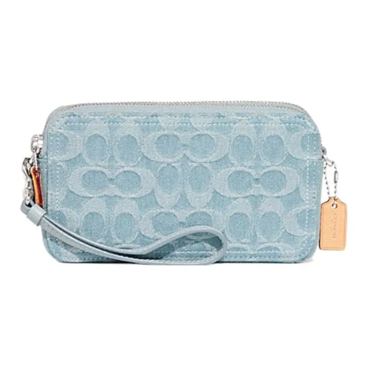 COACH Kira Fabric Camera Bag Handheld Shoulder Bag Crossbody Bag Small Size Women's Blue-0