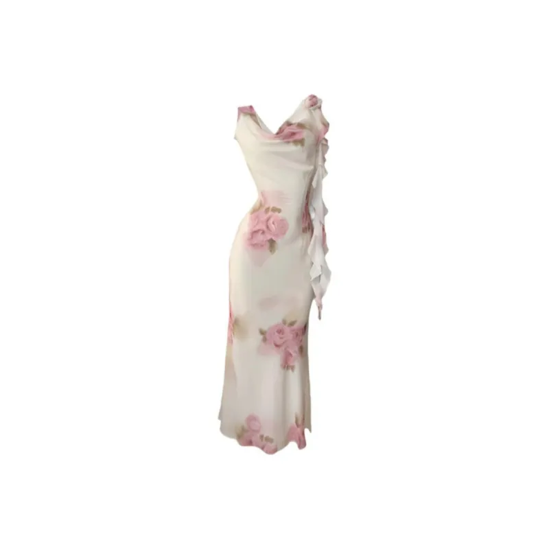 TSKIU Sleeveless Dresses Women's White-0