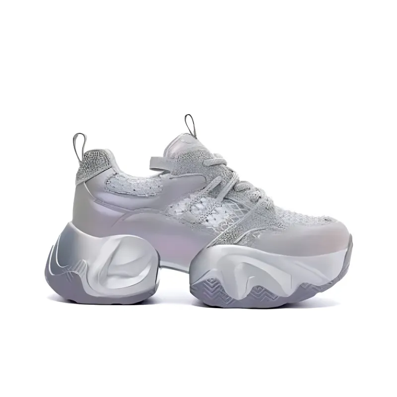DAPHNE Slip Resistant And Breathable Low Top Chunky Sneakers Women's Dazzling Color Purple-1