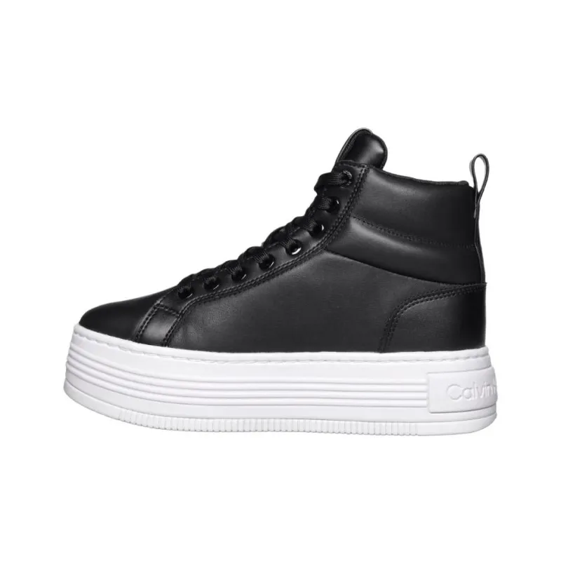 CKJ CALVIN KLEIN JEANS Mid Top Skateboard Shoes Women's Black-0