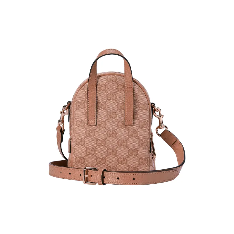 GUCCI Ophidia Canvas With Leather Backpack Mini Women's Pink-3