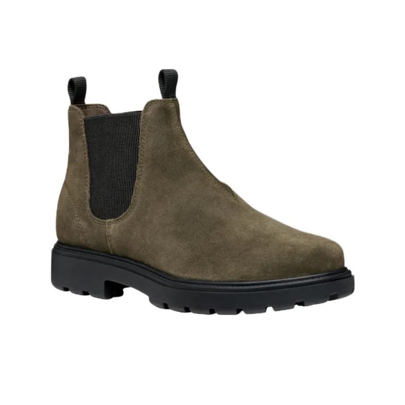 GEOX Spherica Ec7 Short Chelsea Boots Men's Army Green-3