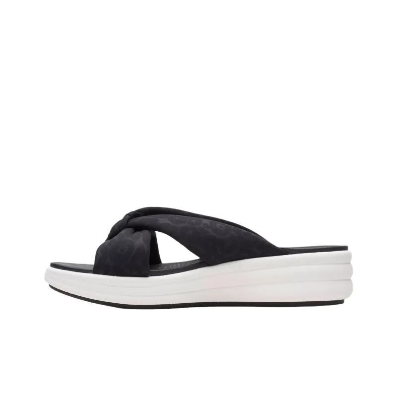 Clarks Rubber Sole Abrasion Resistant Flip Flops Women's Black White-1