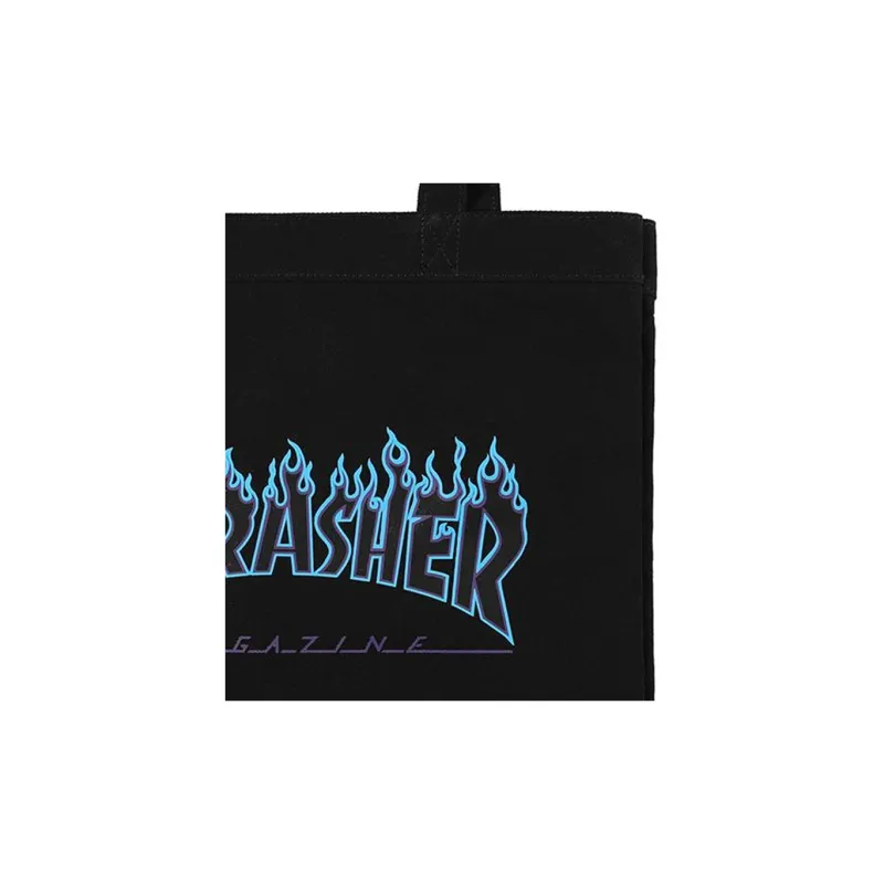 Thrasher Cotton Shoulder Bag Unisex Black Purple-2
