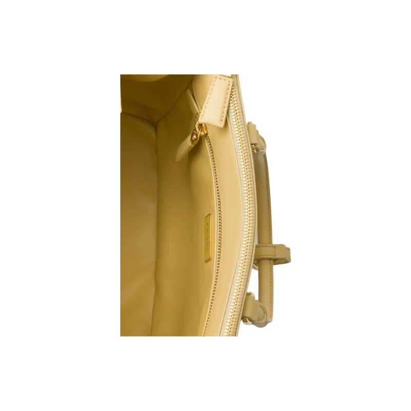 PRADA Cow Leather Shoulder Bag, Crossbody Bag, Handbag Medium Size Women's Vanilla Yellow-3