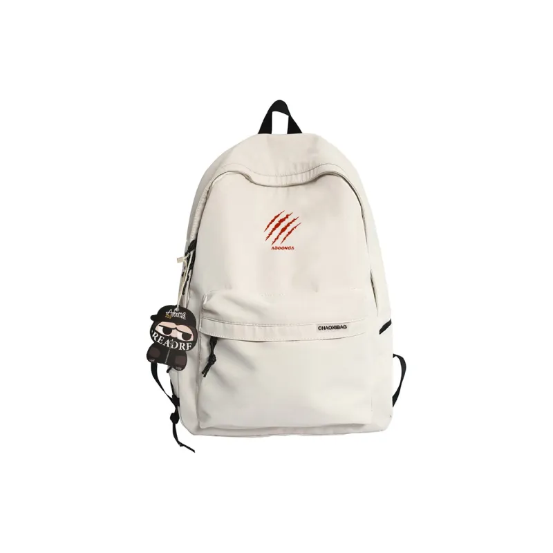 ADOONGA Nylon Backpack Unisex Black/White-8