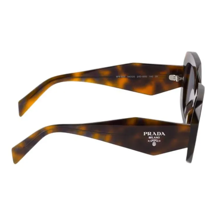 PRADA Acetate Irregular Shape Sunglasses Women's Tortoiseshell-2